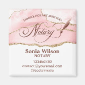 Mobiele Notaris & Lening Signing Agent Roze Agate Magneet (Voorkant)