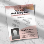 Mobiele Notaris & Lening Signing Agent Roze Glitte Flyer<br><div class="desc">Mobiele Notarische en Leningen Signing Agent Roze Glitter Flyers.</div>