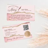 Mobiele Notaris & Lening Signing Agent Roze QR-cod Visitekaartje