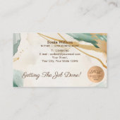 Mobiele notaris & Lening Signing Agent Sage Green Visitekaartje (Achterkant)