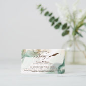 Mobiele notaris & Lening Signing Agent Sage Green Visitekaartje (Staand voorkant)