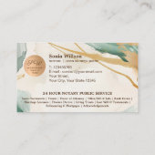 Mobiele notaris & Lening Signing Agent Sage Green Visitekaartje (Achterkant)