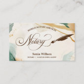 Mobiele notaris & Lening Signing Agent Sage Green Visitekaartje (Voorkant)