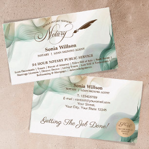 Mobiele notaris & Lening Signing Agent Sage Green Visitekaartje