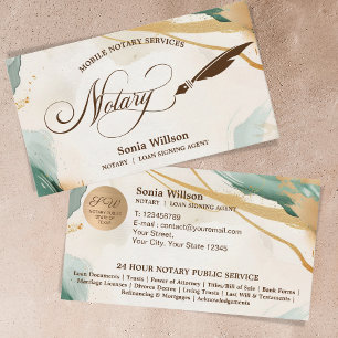 Mobiele notaris & Lening Signing Agent Sage Green Visitekaartje