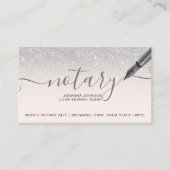 Mobiele Notaris lening zilver glitter typografie Visitekaartje (Voorkant)