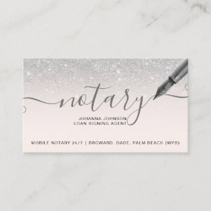 Mobiele Notaris lening zilver glitter typografie Visitekaartje