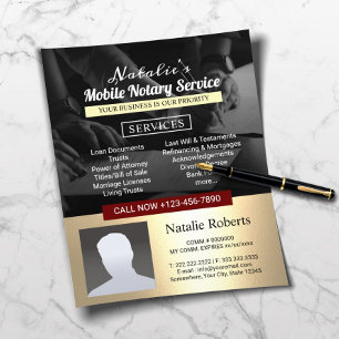 Mobiele Notaris Leningondertekeningsagent Gold Fot Flyer
