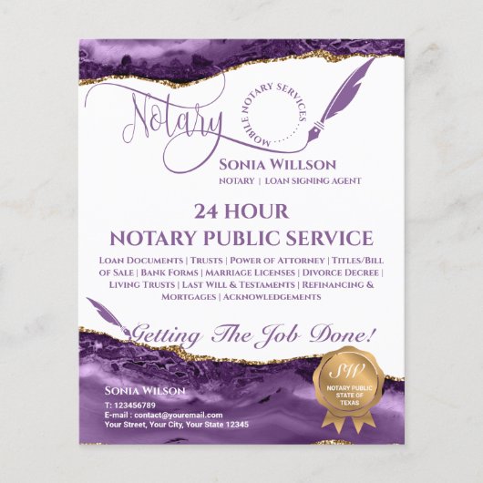 Mobiele notaris & leningondertekeningsagent Teal A Flyer (Voorkant)