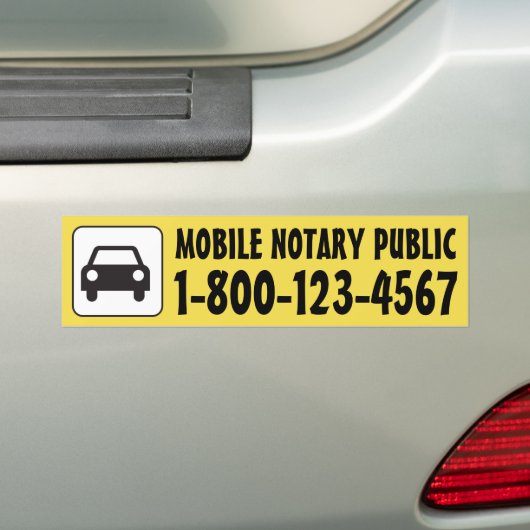 Mobiele notaris met telefoonnummer bumpersticker (Op auto)