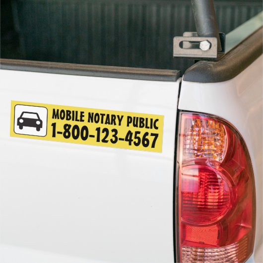 Mobiele notaris met telefoonnummer bumpersticker (Op Truck)
