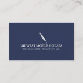 Mobiele Notaris Moderne QR-code Marine Feather Visitekaartje (Voorkant)