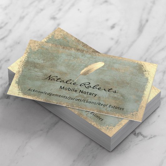 Mobiele notaris ondertekenaar Gold Quill Visitekaartje