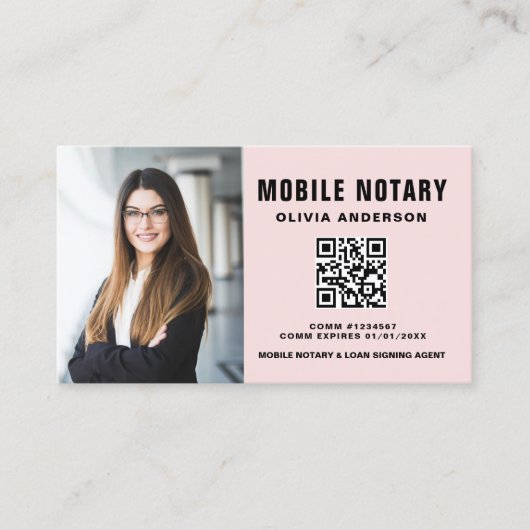 Mobiele notaris ondertekenaar QR code foto Visitekaartje (Voorkant)