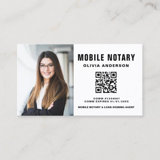 Mobiele notaris ondertekenaar QR code foto Visitekaartje (Voorkant)
