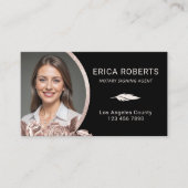 Mobiele Notaris Ondertekenaar Roos Gold Floral Fot Visitekaartje (Voorkant)