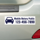 Mobiele notaris openbaar telefoonnummer aangepast bumpersticker (Op auto)
