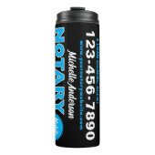 Mobiele notaris openbare blauw zwart reizen thermosbeker (Voorkant)