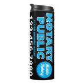 Mobiele notaris openbare blauw zwart reizen thermosbeker (Geroteerd rechts)