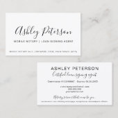 Mobiele notaris openbare elegante typografie minim visitekaartje (Voorkant / Achterkant)