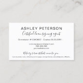 Mobiele notaris openbare elegante typografie minim visitekaartje (Achterkant)