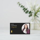 Mobiele Notaris Openbare Foto QR Code Gouden Logo Visitekaartje (Staand voorkant)