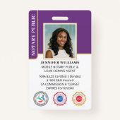 Mobiele Notaris Openbare Foto QR Code ID Paarse Badge (Voorkant)