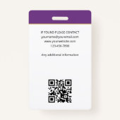 Mobiele Notaris Openbare Foto QR Code ID Paarse Badge (Achterkant)
