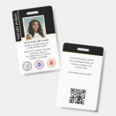 Mobiele Notaris Openbare Foto QR-code ID Zwart Badge (Voor- en achterkant)