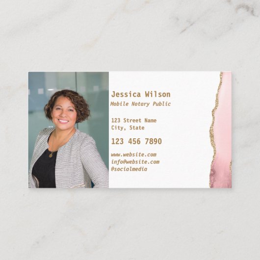 Mobiele Notaris Openbare Lening Ondertekening Foto Visitekaartje (Achterkant)
