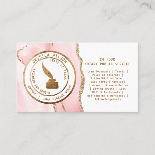 Mobiele Notaris Openbare Lening Ondertekening Foto Visitekaartje (Voorkant)