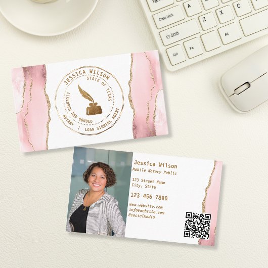 Mobiele Notaris Openbare Lening Ondertekening Foto Visitekaartje