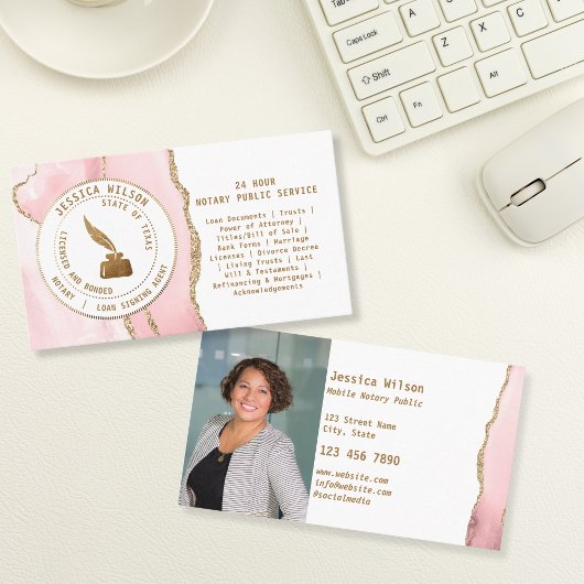 Mobiele Notaris Openbare Lening Ondertekening Foto Visitekaartje