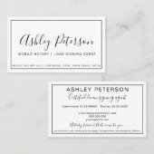 Mobiele notaris openbare lijst typografie minimali visitekaartje (Voorkant / Achterkant)