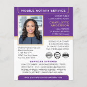 Mobiele notaris openbare ondertekeningsagent paars flyer (Voorkant)