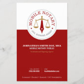Mobiele notaris openbare ondertekeningsagent rood  flyer (Voorkant)