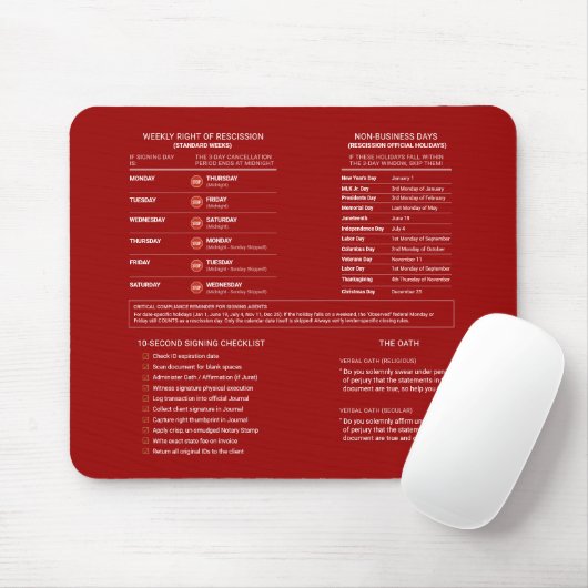Mobiele notaris openbare referentietool rood goud muismat (Met muis)