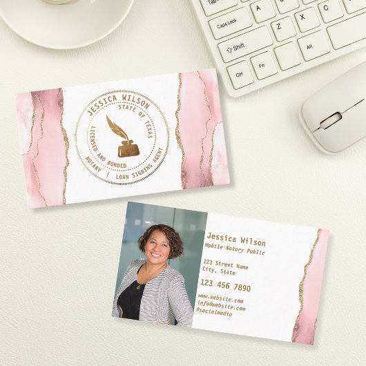 Mobiele Notaris Openbare Stempel Logo Lening Onder Visitekaartje