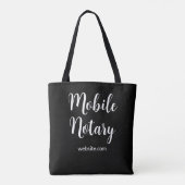 Mobiele notaris openbare website Zwart Tote Bag (Achterkant)