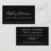 Mobiele notaris openbare zwarte typografie minimal visitekaartje (Voorkant / Achterkant)