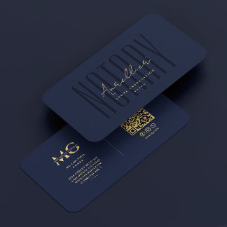 Mobiele Notaris Publiek Donker Navy Blauw Modern Visitekaartje