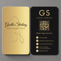 Mobiele Notaris Publiek Monogram Goud Zwart QR Cod