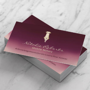 Mobiele Notaris Publieke Gouden Signing Pen Bourgo Visitekaartje