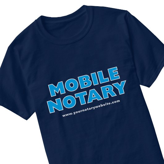 Mobiele Notaris Publieke Marine Blauw Bewerkbare W T-shirt