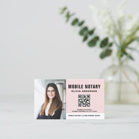 Mobiele Notaris QR Code Signing Agent Foto Visitekaartje (Staand voorkant)