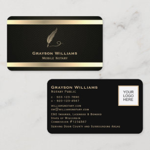 Mobiele notaris Quill Your LOGO Gold Black Visitekaartje