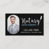 Mobiele Notaris Service Elegant Zwart Aangepaste F Visitekaartje (Voorkant)