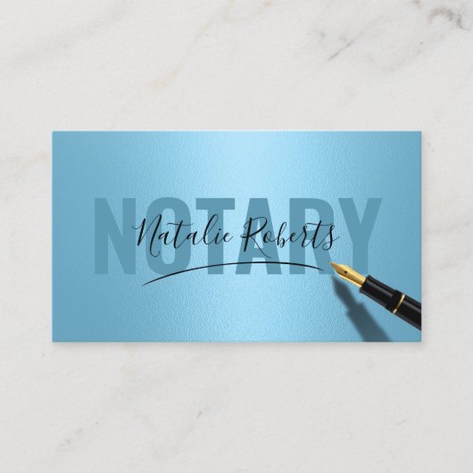 Mobiele Notaris Service Handtekening Modern Lichtb Visitekaartje (Voorkant)