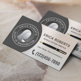 Mobiele notaris Signing Agent Classy Zilveren Foto Visitekaartje