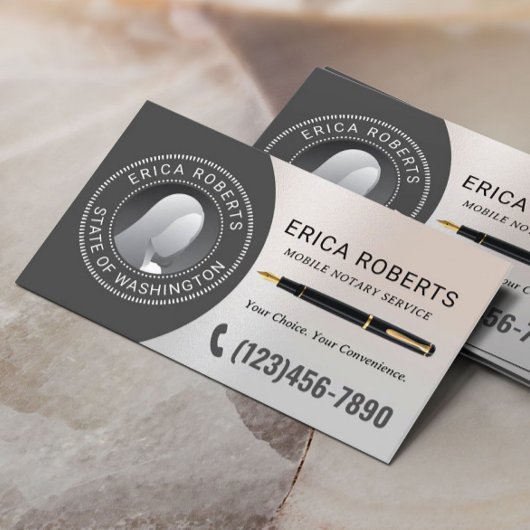 Mobiele notaris Signing Agent Classy Zilveren Foto Visitekaartje
